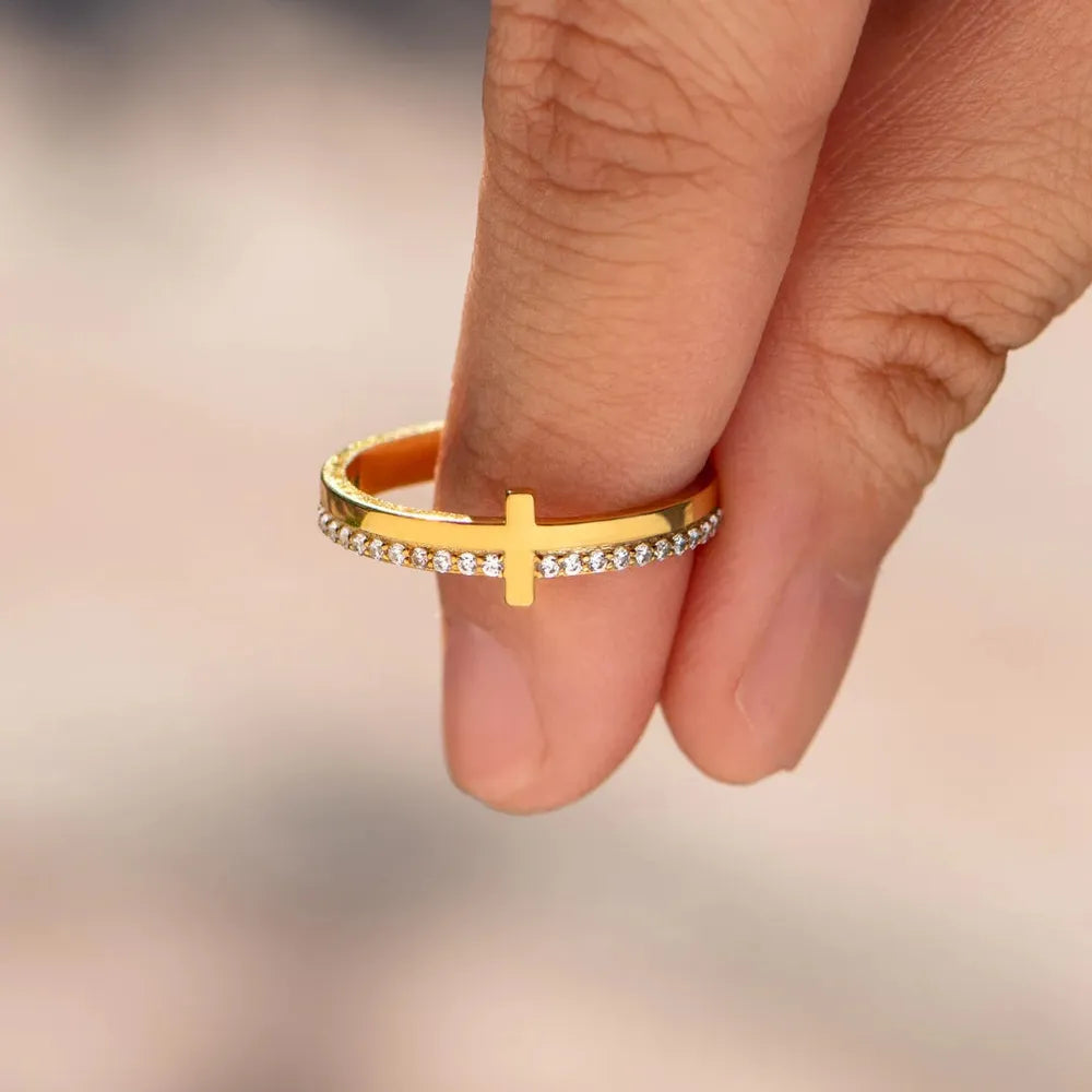925 Sterling Silver Cross Ring