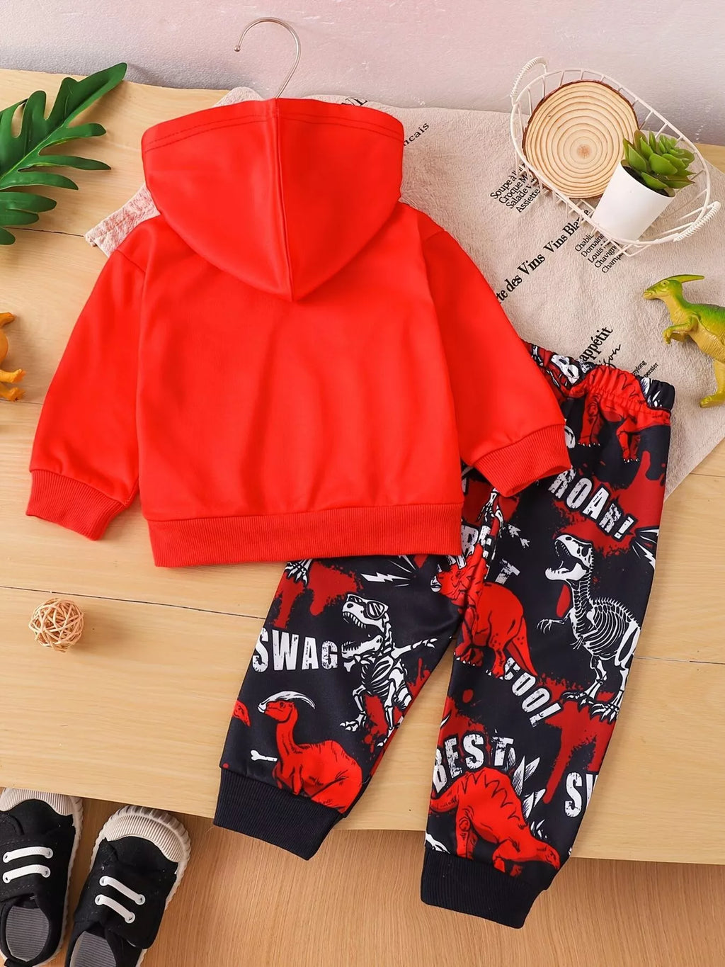 Children's Dinosaur Long Sleeve Hoodie and Pants Set