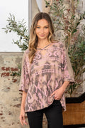 Sew In Love Full Size Aztec Distress Print Half Sleeve