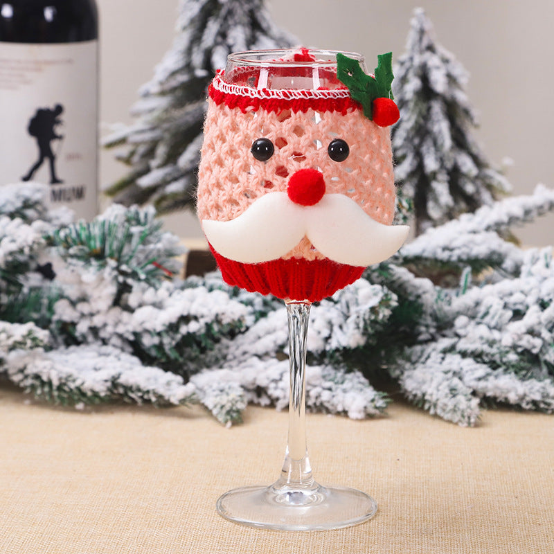 Christmas Wool Wine Cup Cover