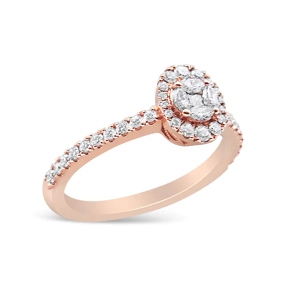18K Rose Gold Diamond Engagement Ring