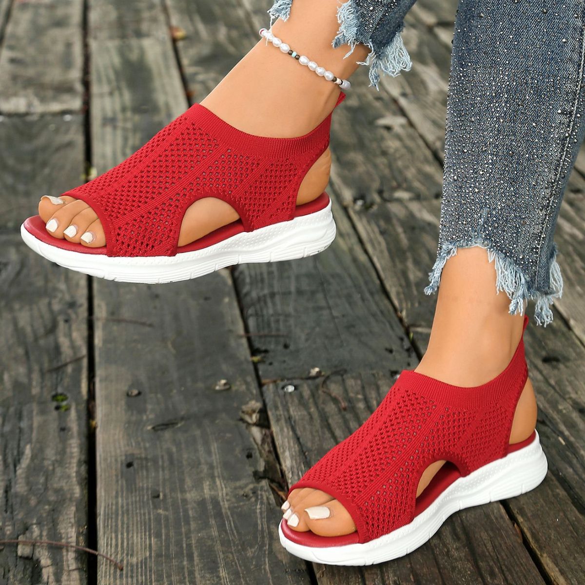 Breathable Mesh Open Toe Sandals