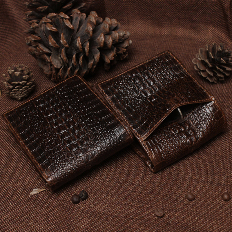 Men's Retro Crocodile Pattern Wallet