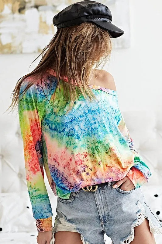 BiBi Tie Dye Soft Knit Jersey T-Shirt