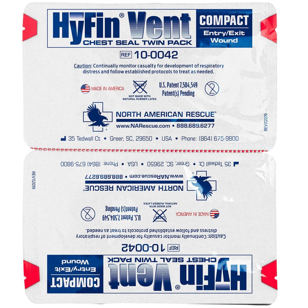Hyfin Vent Compact Chest Seal Twin Pack, 10-0042, North American