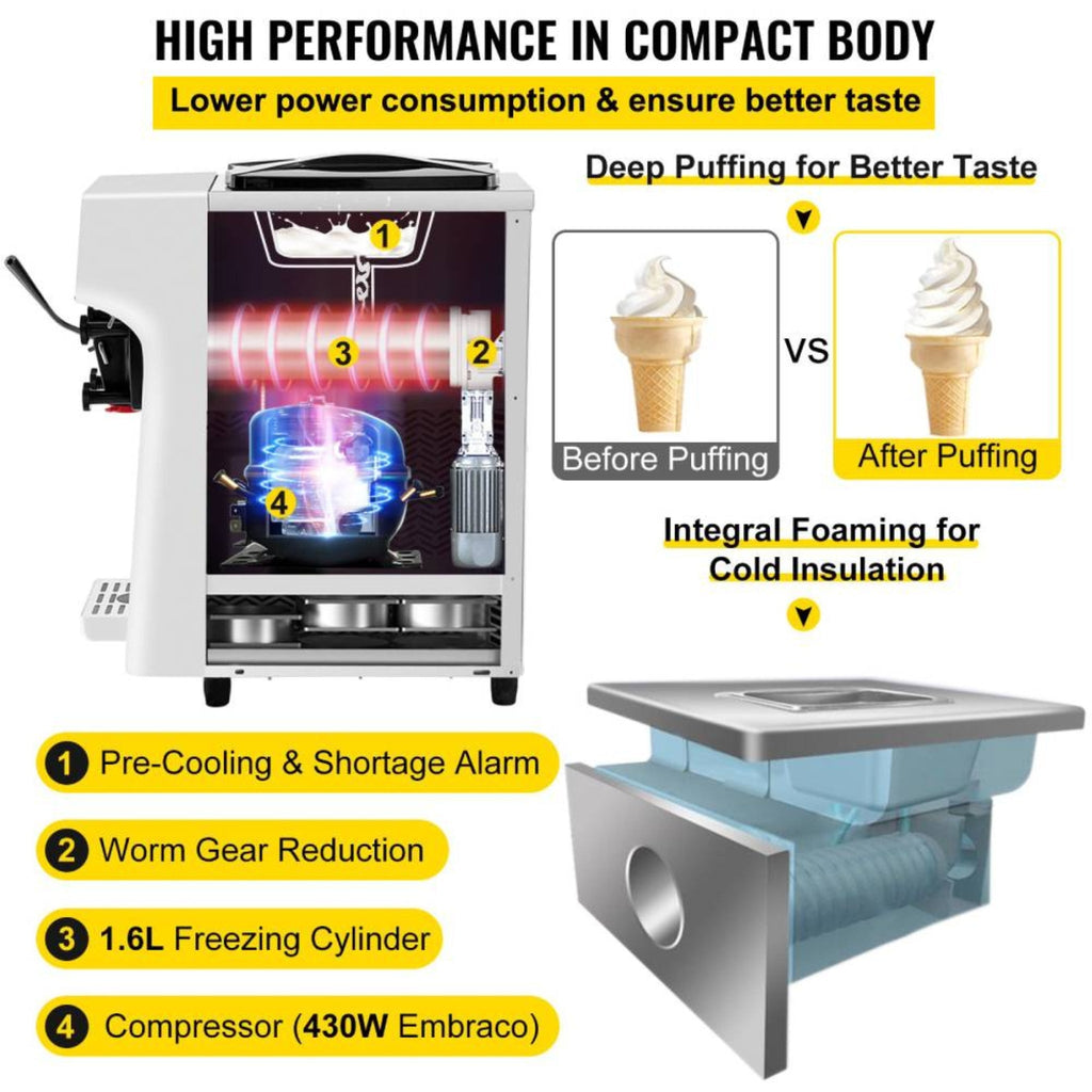 1000W Commercial 4.0L Home Soft Serve Frozen Yogurt Ice Cream