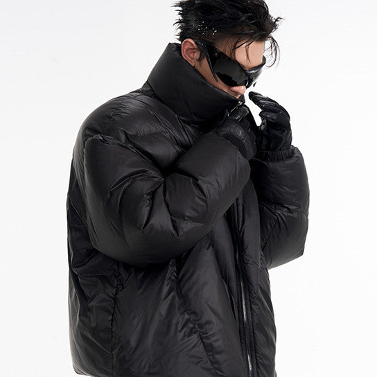 Black Stand-up Collar Profile Winter Thick Coat Tide