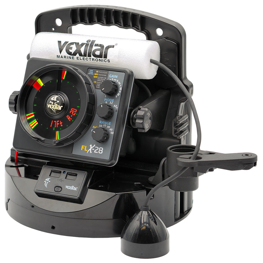 Vexilar FLX-28 Pro Pack Elite Fishing System w/Pro View Ice-Ducer  Vexilar Lithium Battery