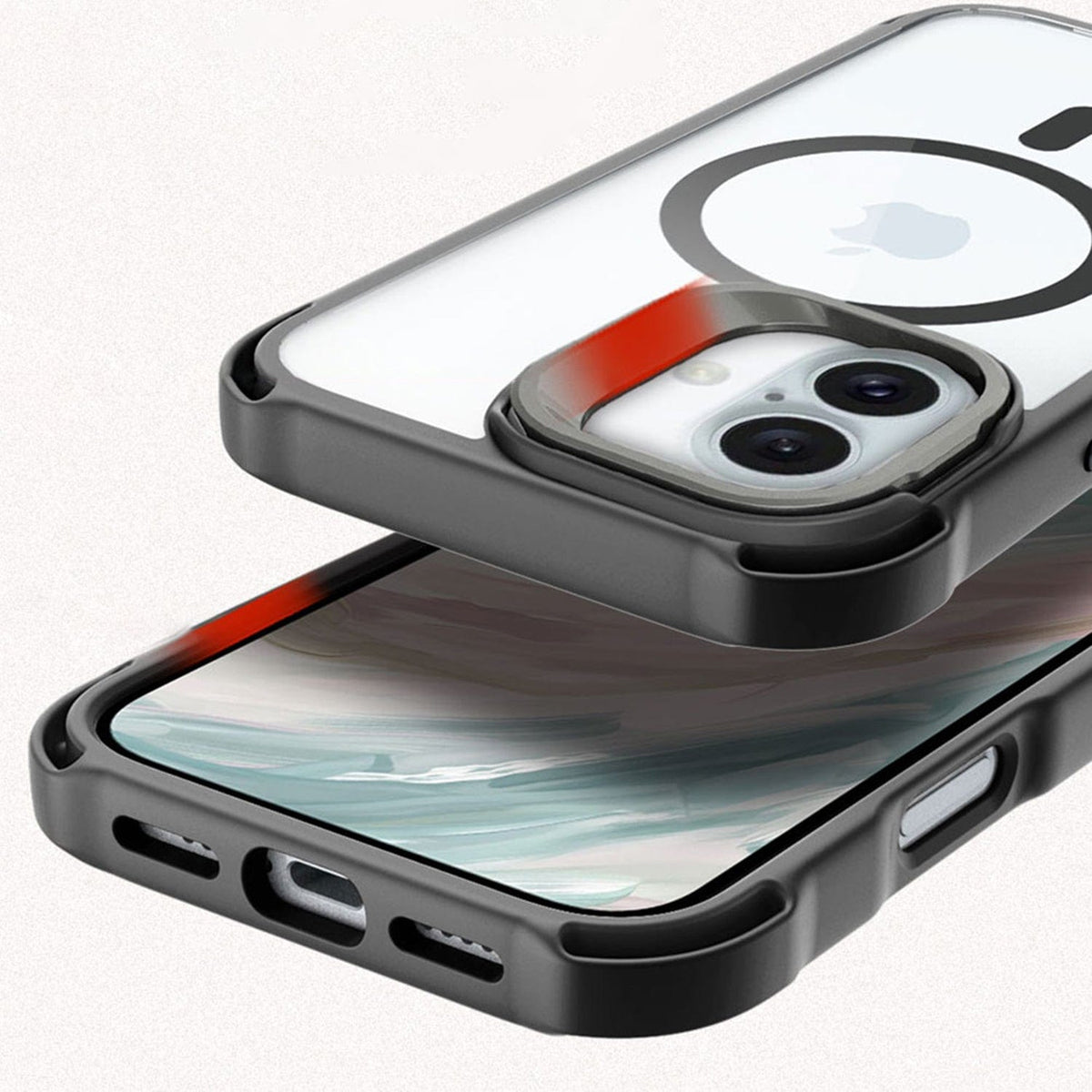 iPhone 16 Plus Clear Kickstand Case - Anti-Slip, Rugged, MagSafe | Venture Series