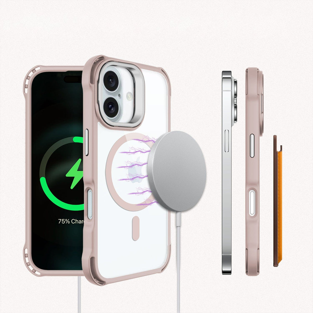 iPhone 16 Plus Clear Kickstand Case - Anti-Slip, Rugged, MagSafe | Venture Series