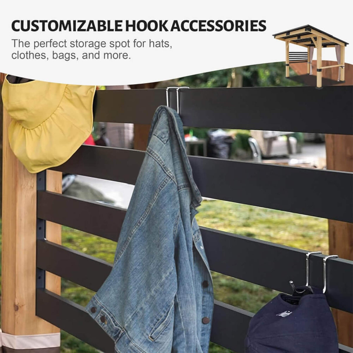 [10X12FT] Cedar Hardtop Gazebo Metal Roof
