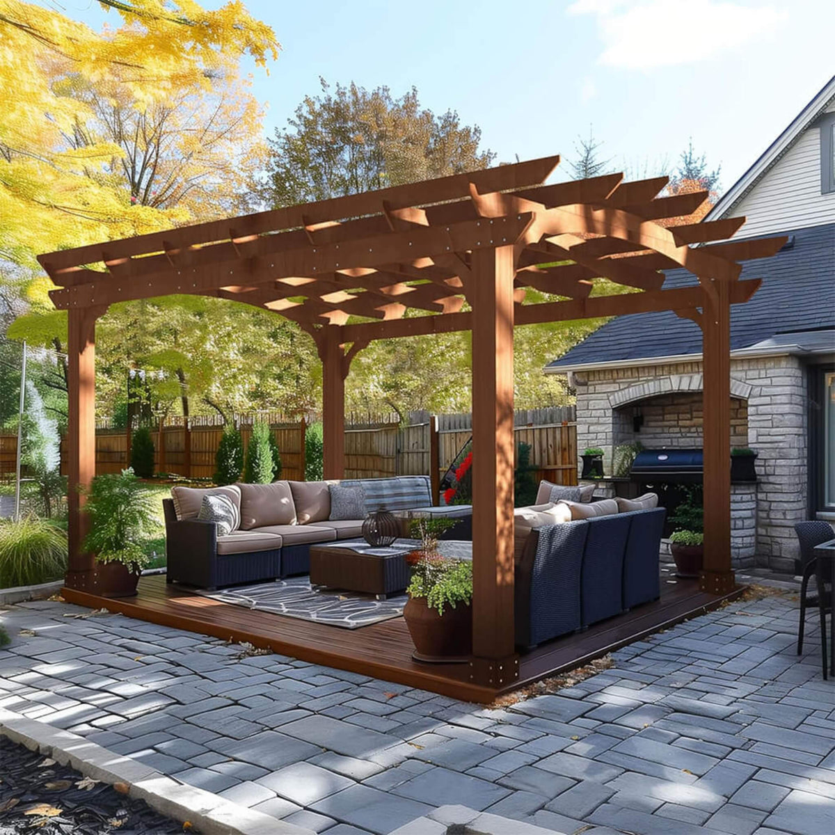 [10X12FT] Cedar Wood Gazebo Pergola