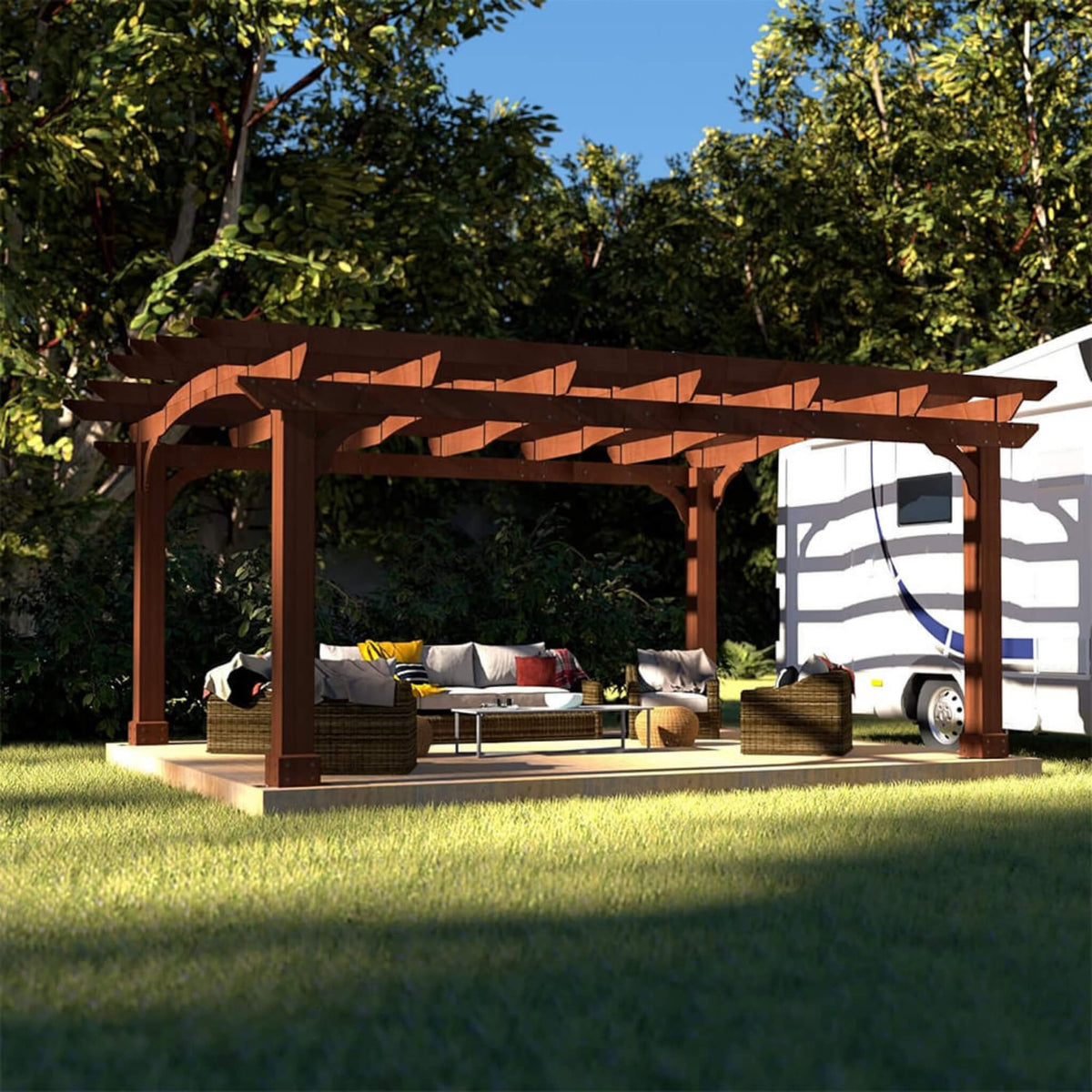 [10X12FT] Cedar Wood Gazebo Pergola