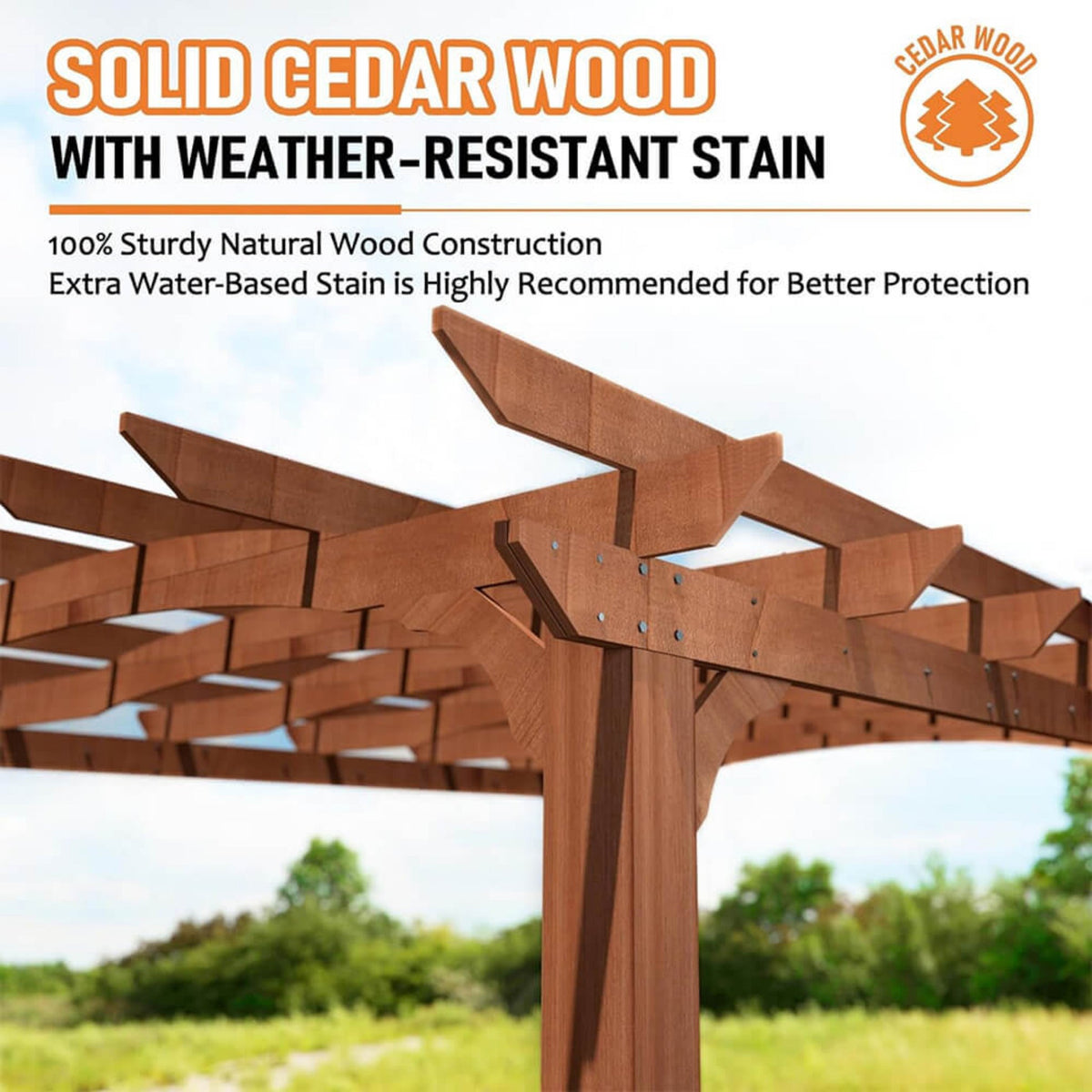 [10X12FT] Cedar Wood Gazebo Pergola