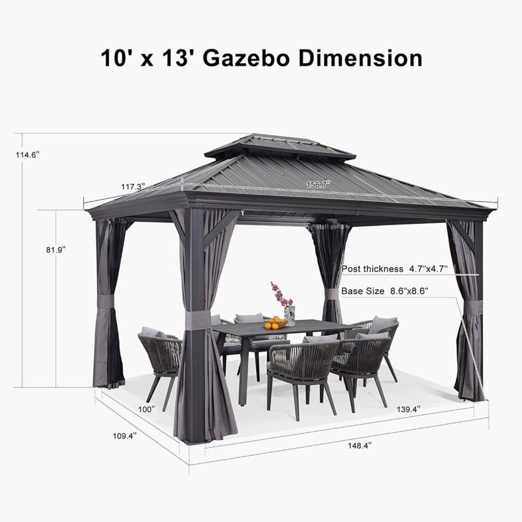 [SAK74826] 10X13FT Aluminum Gazebo
