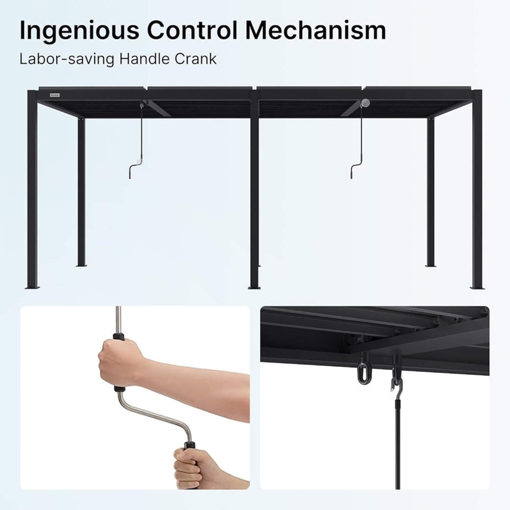 [10X19FT] Aluminum Louvered Pergola Hardtop