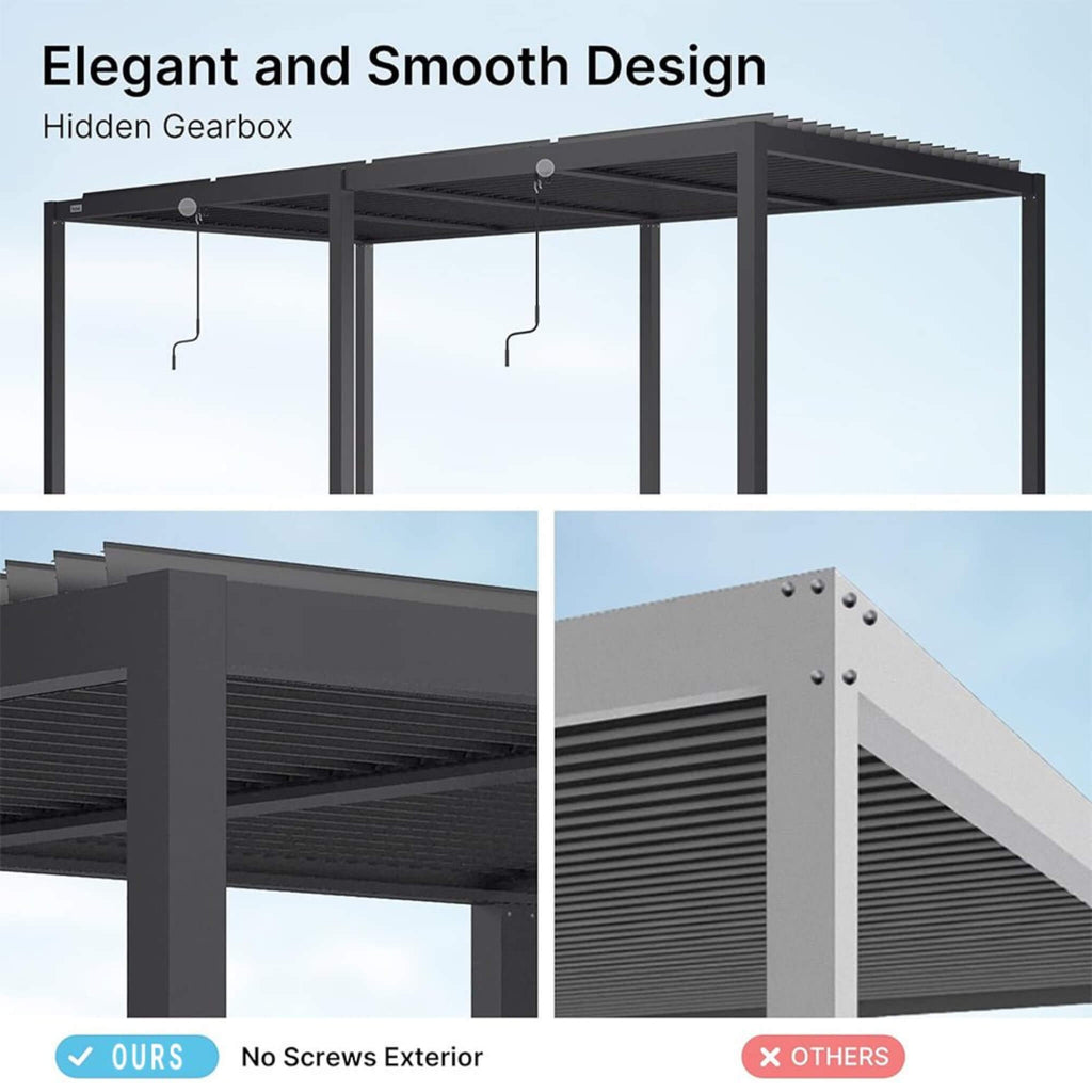 [10X19FT] Aluminum Louvered Pergola Hardtop
