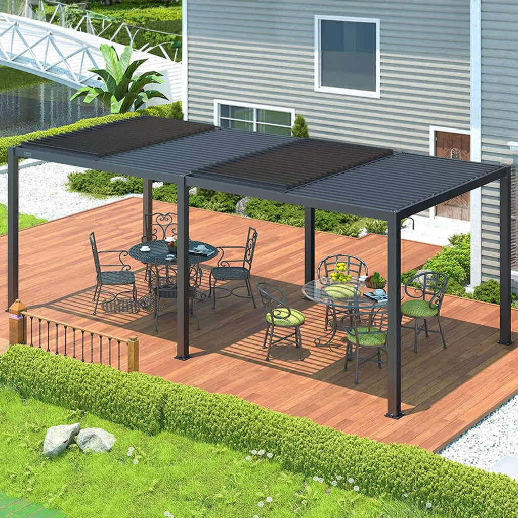 [10X19FT] Aluminum Louvered Pergola Hardtop