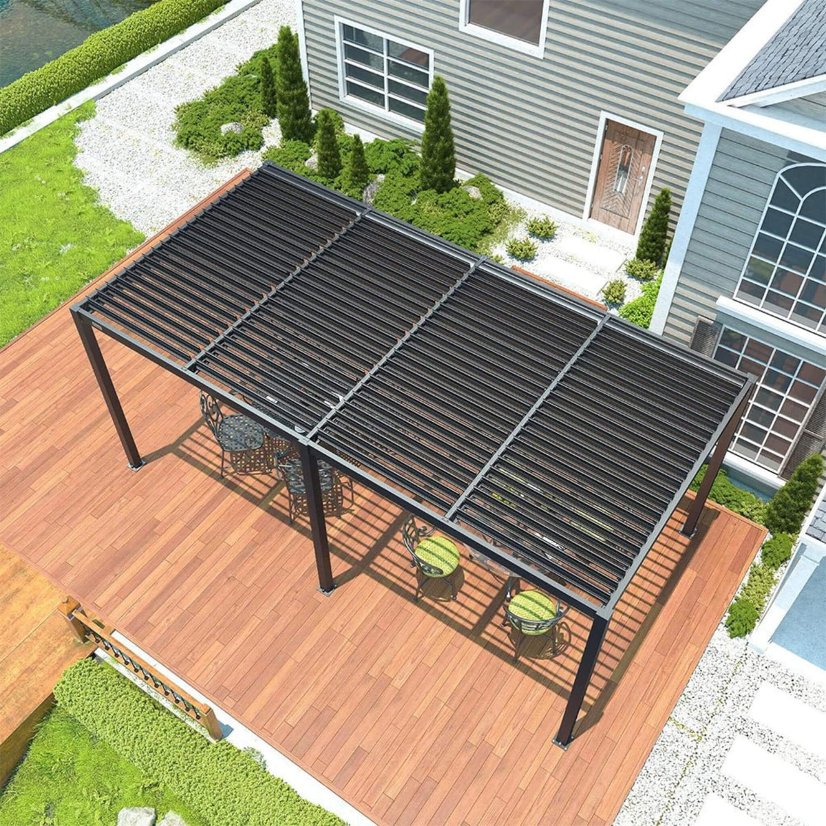 [10X19FT] Aluminum Louvered Pergola Hardtop