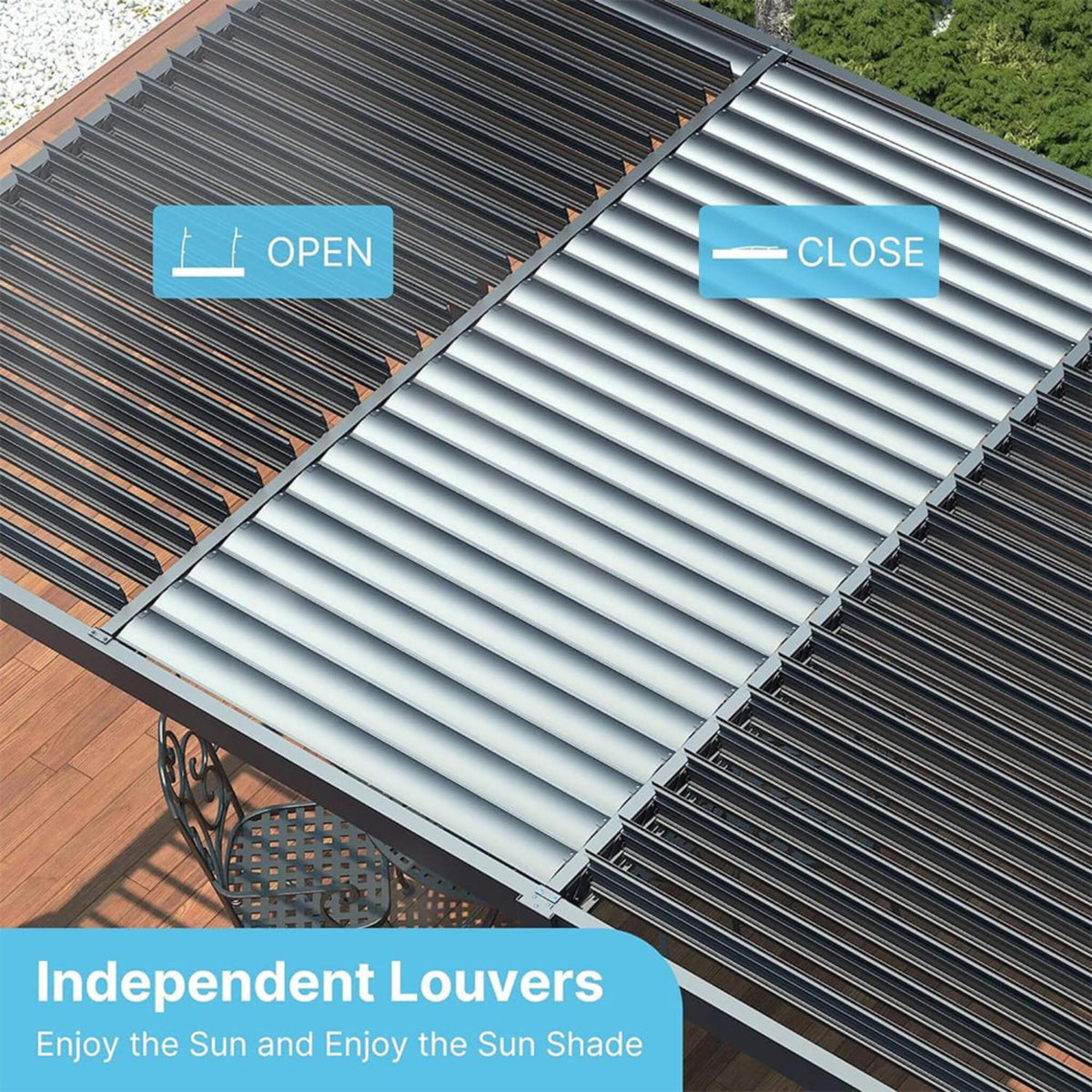 [10X19FT] Aluminum Louvered Pergola Hardtop