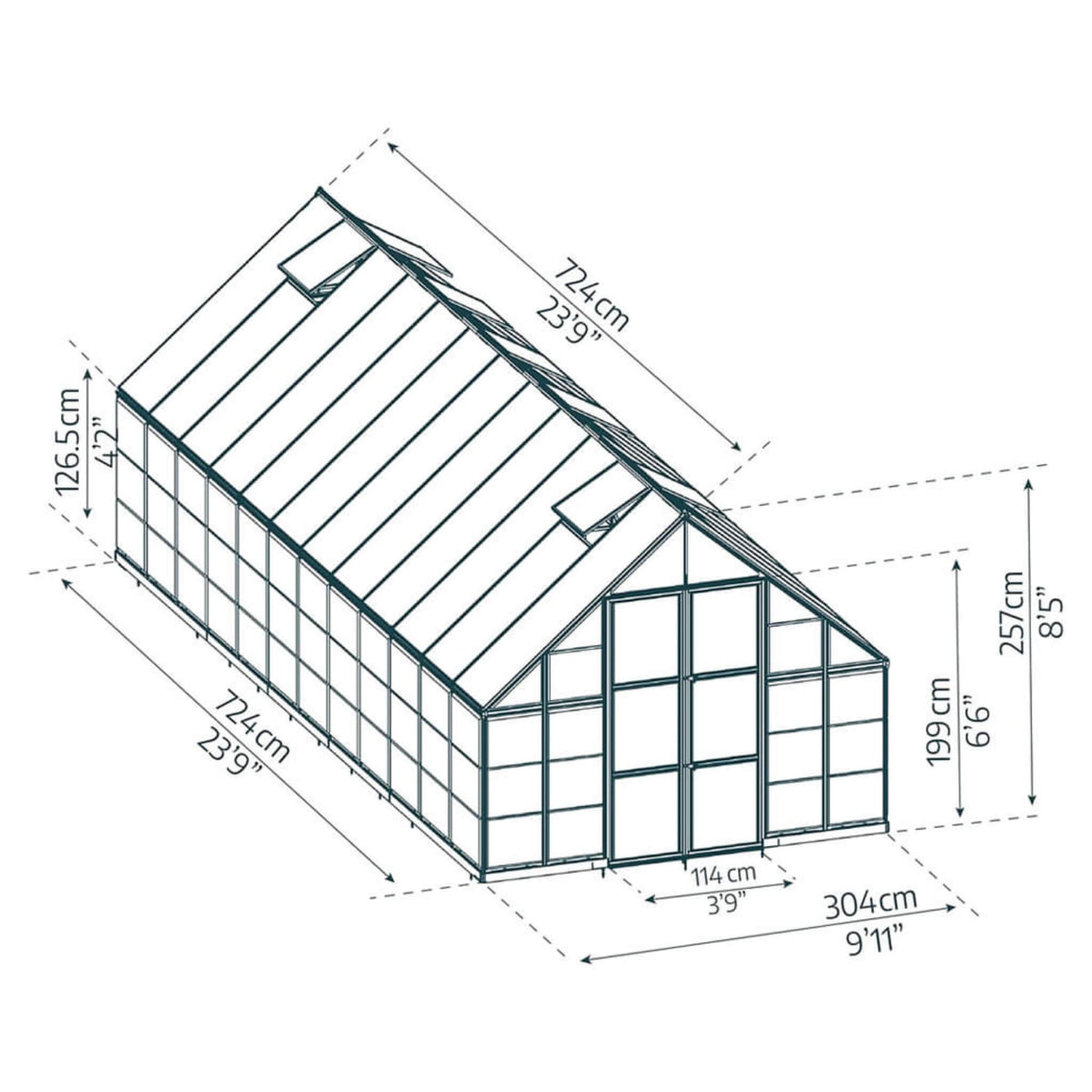 [10X24FT] Polycarbonate Greenhouse 24FT