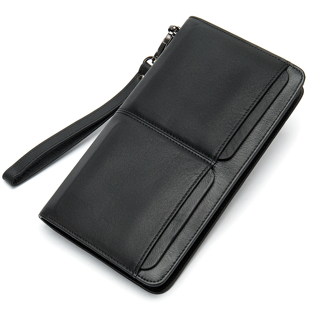 Men's Double Pocket Leather Business Wallet