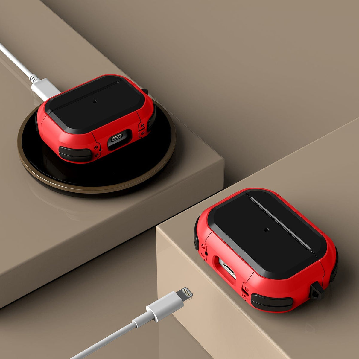 Armor Series Black Red Case Apple Airpods Pro (2nd Generation)