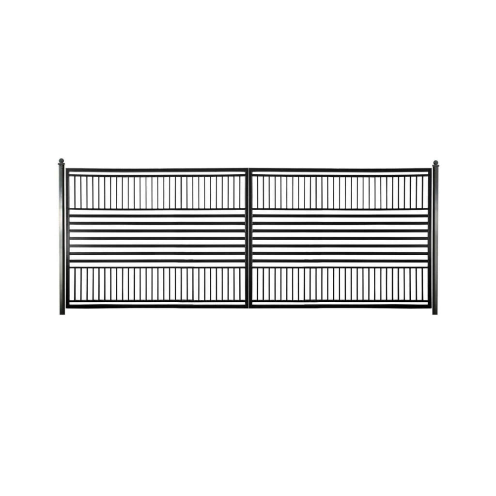 [12-18FT] Steel Dual Swing Driveway Gate