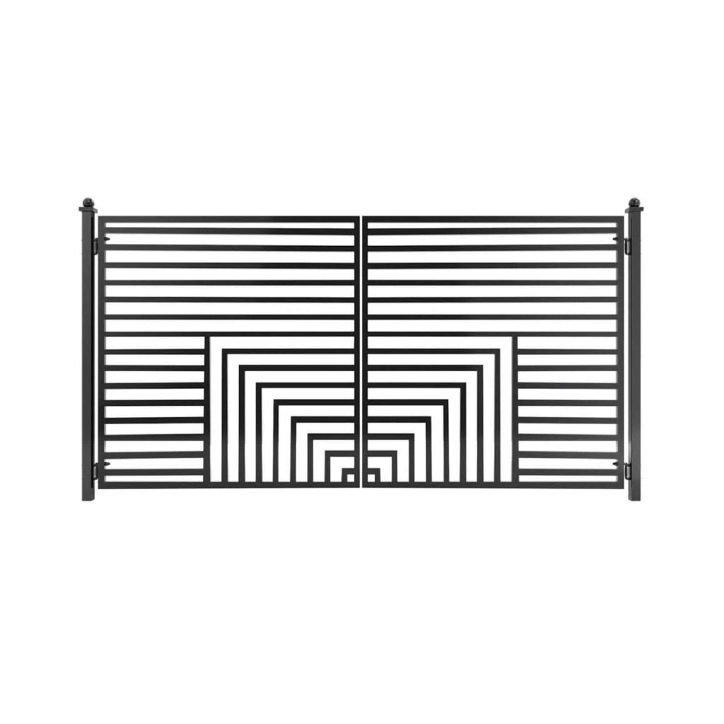 [12-18FT] Steel Dual-Swing Driveway Gate