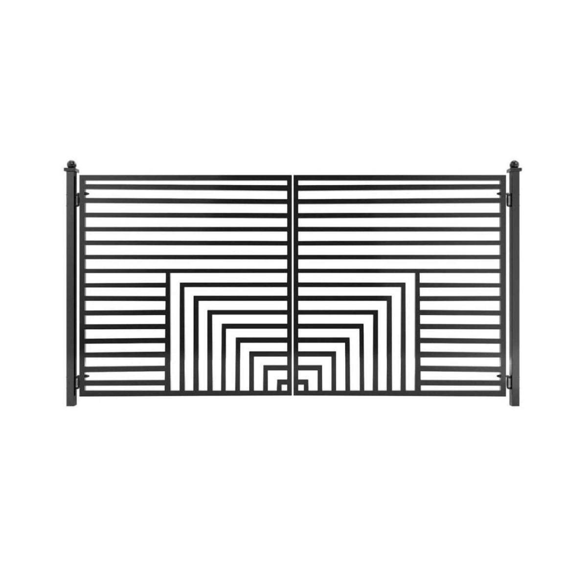 [12-18FT] Steel Dual-Swing Driveway Gate