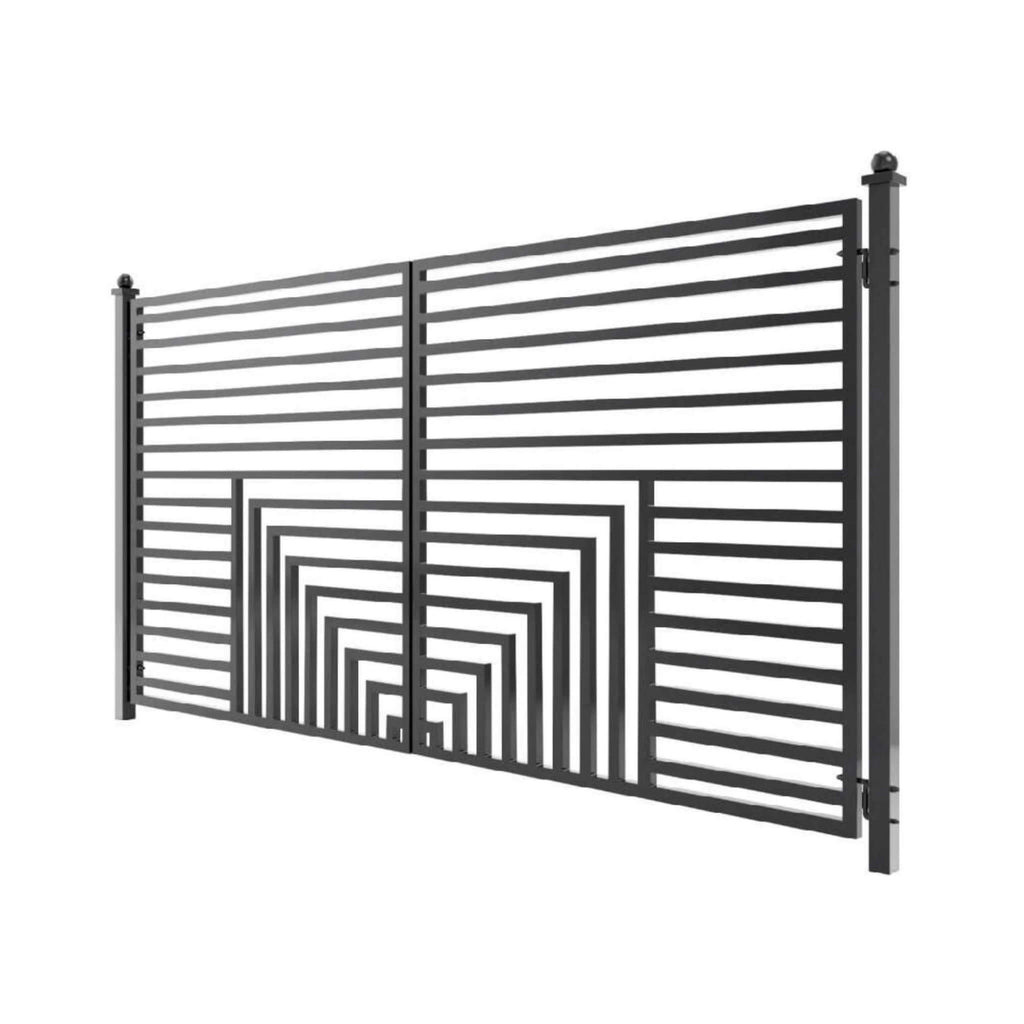 [12-18FT] Steel Dual-Swing Driveway Gate