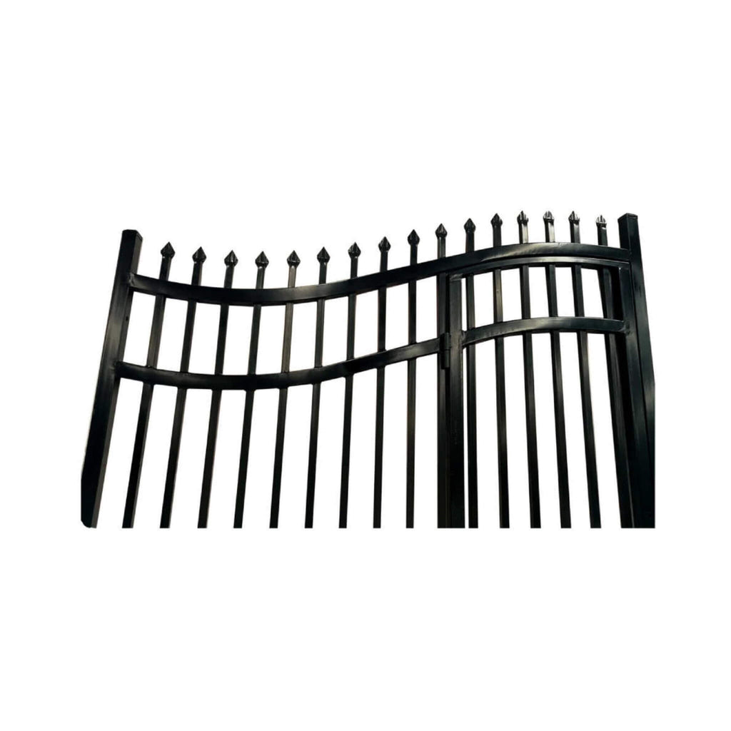 [12-18FT] Steel Dual-Swing Driveway Gate