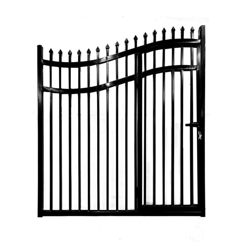 [12-18FT] Steel Dual-Swing Driveway Gate