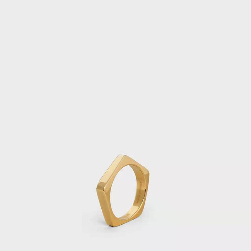 18K Gold Plated Simple Cold Style Celebrity Ring
