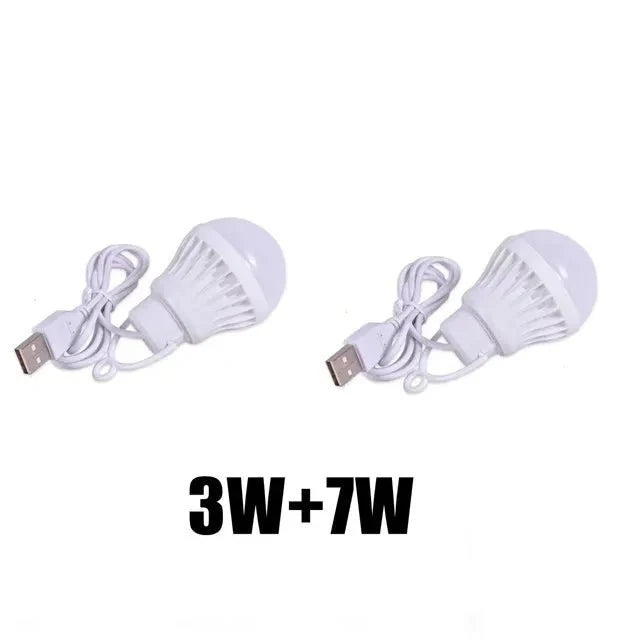 1/2pc 3W/5W/7W Usb Bulb Light Portable