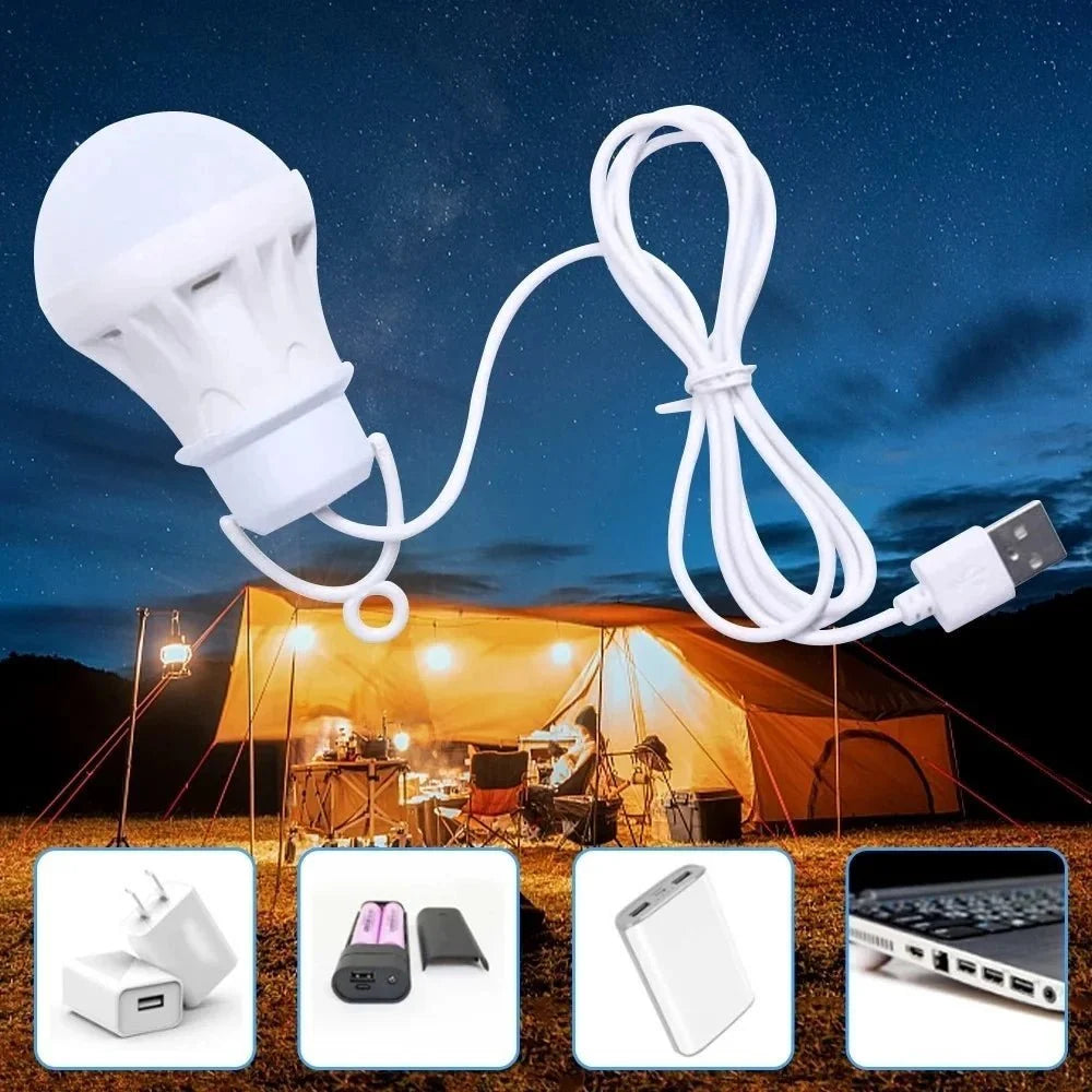 1/2pc 3W/5W/7W Usb Bulb Light Portable