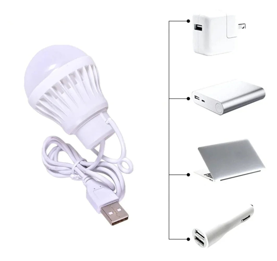 1/2pc 3W/5W/7W Usb Bulb Light Portable