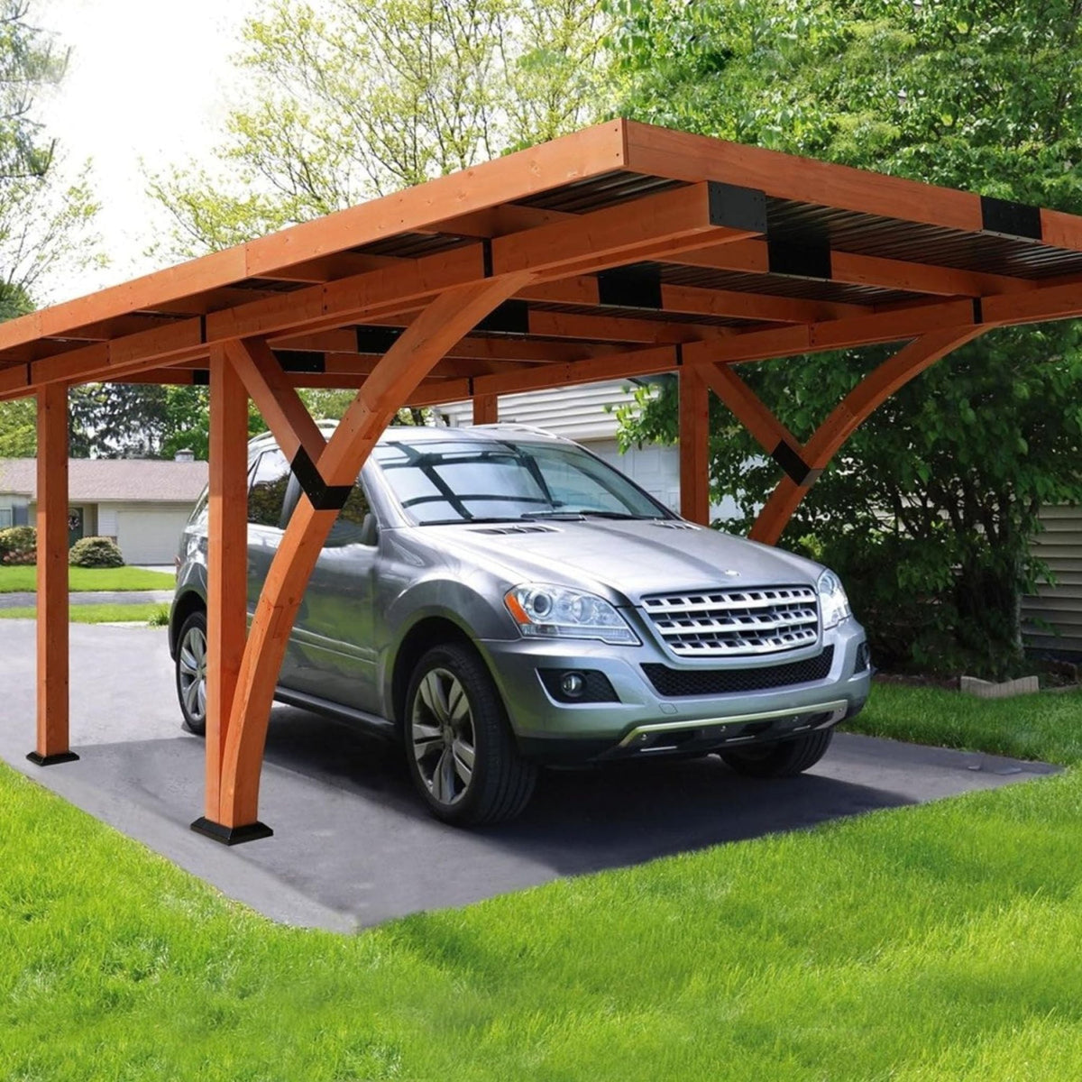 [12X18Ft] Premium Heavy-Duty Pine Wood Arc-Shaped Carport With Me