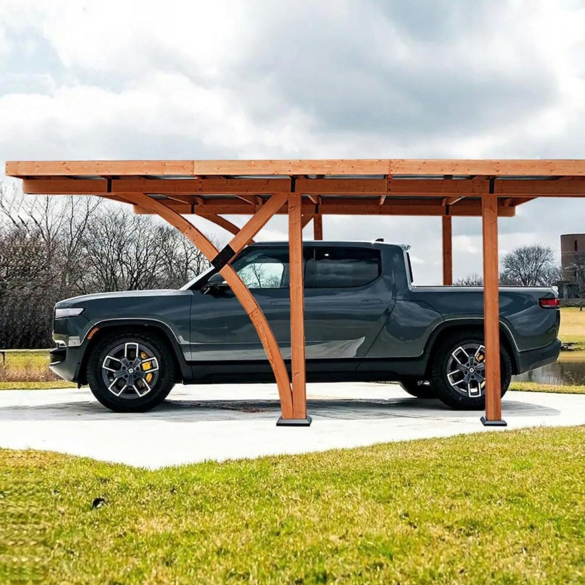 [12X18Ft] Premium Heavy-Duty Pine Wood Arc-Shaped Carport With Me