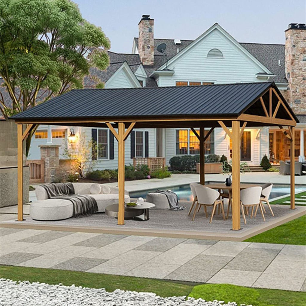 [12X20Ft] Premium Outdoor Double-Layer Galvanized Steel Hardtop G