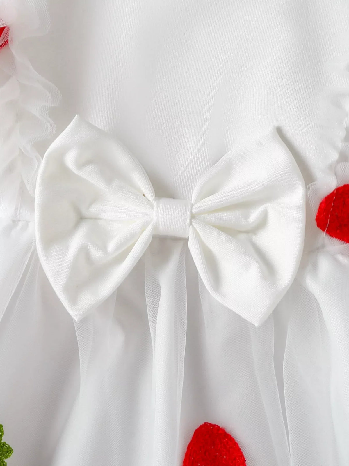 Children's Bow Decor Ruffle Trim Dress