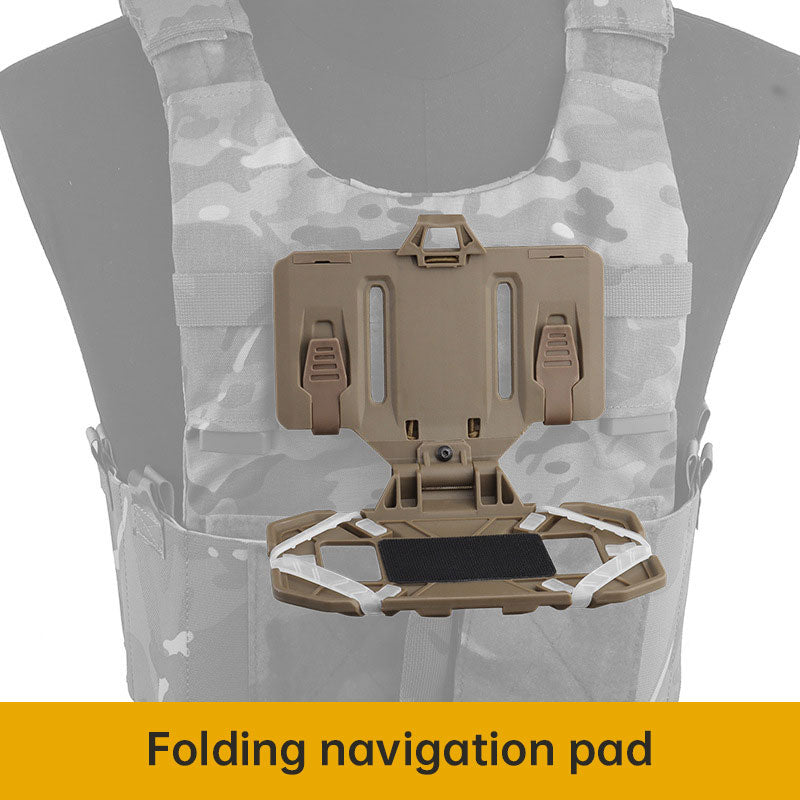MOLLE mount war vest chest hanging universal chest mobile phone plate carrier folding navigation board