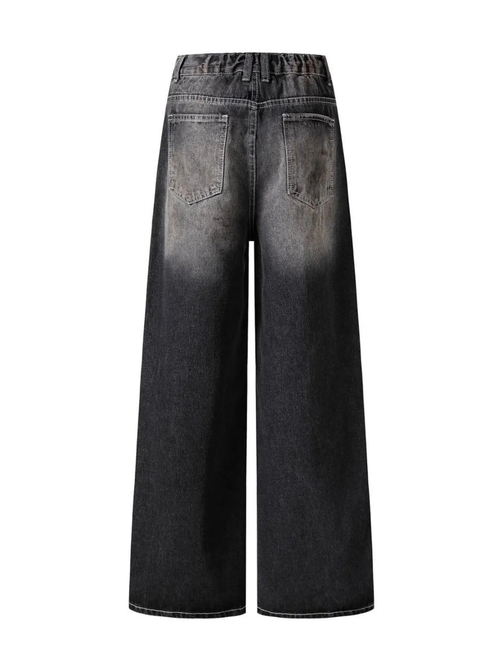 Men's Vintage Washed Wide Leg Denim Jeans