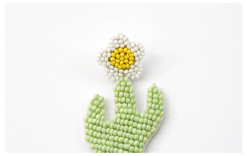 Handmade Bead Flower Earrings