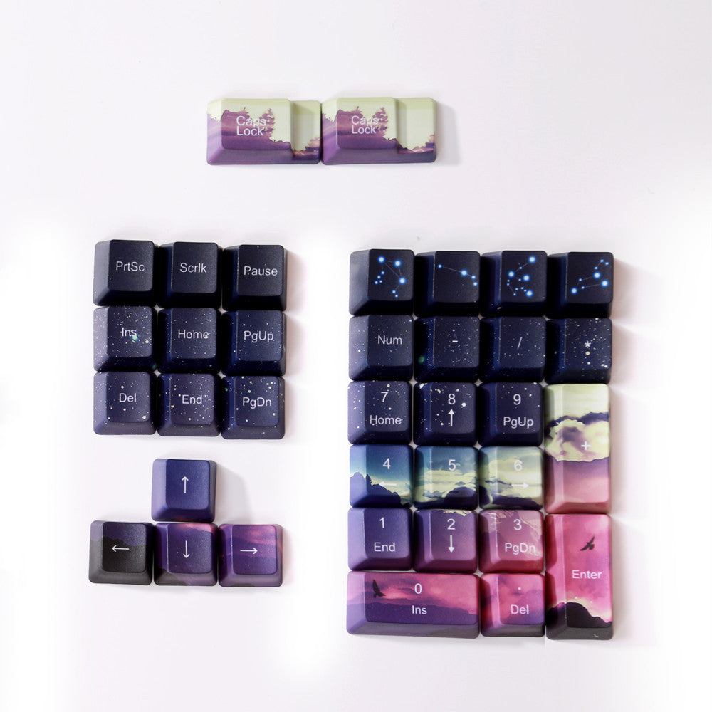 Sunset Starry Sky PBT Keycaps