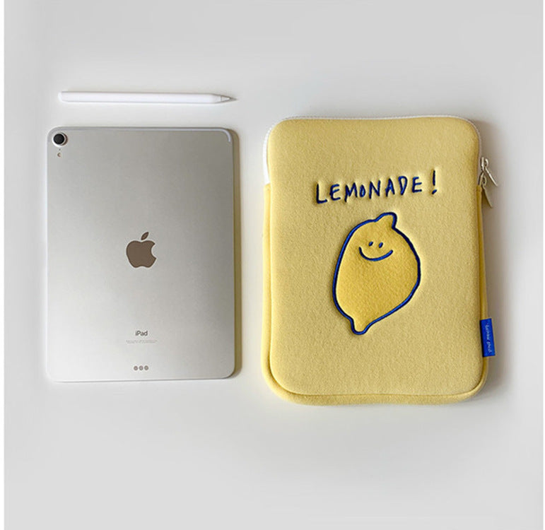 Embroidered Lemon Tablet & Laptop Bag