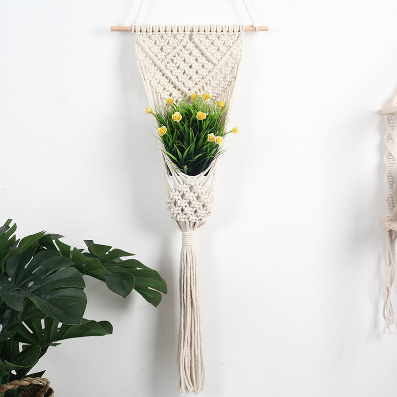 Woven Net Bag, Flower Basket, Wall Decor