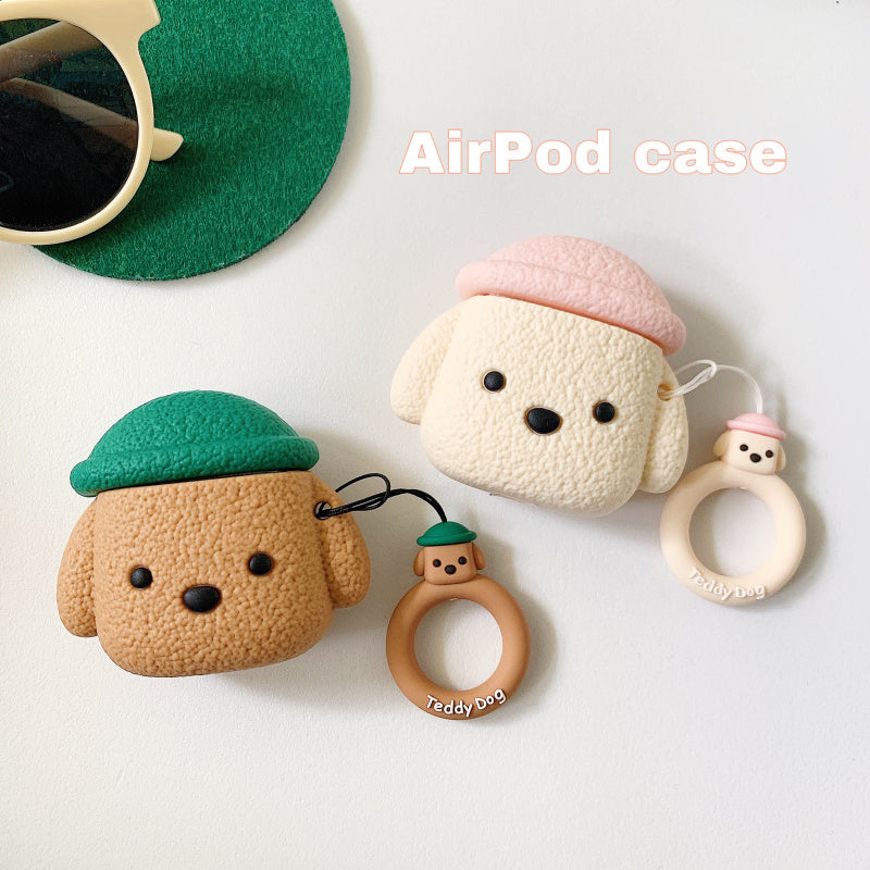 Cartoon Dog Hat Protective Case for Apple AirPods