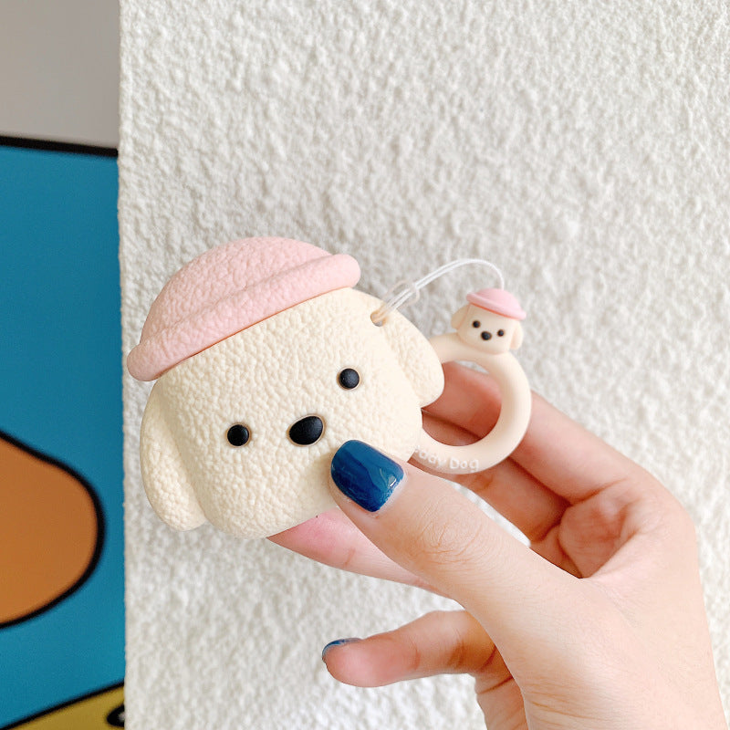 Cartoon Dog Hat Protective Case for Apple AirPods
