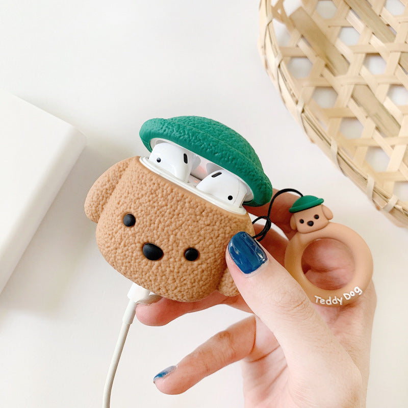 Cartoon Dog Hat Protective Case for Apple AirPods